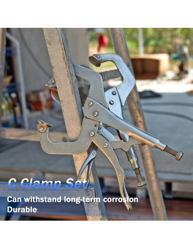 Juego de 4 Pinzas de Cierre en C Minatee 15-28 cm Ajustables