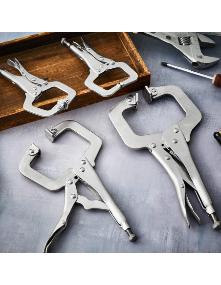 Juego de 4 Pinzas de Cierre en C Minatee 15-28 cm Ajustables