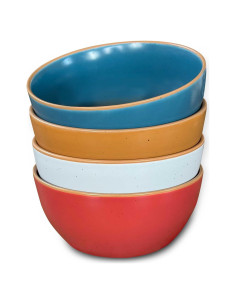 Juego de 4 Tazones de Cerámica MORA 0.85L - Apto Microondas