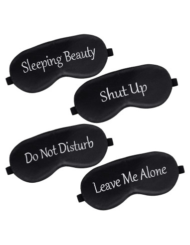 Geyoga 4 Piezas Máscaras de Ojos de Seda Ajustables para Dormir