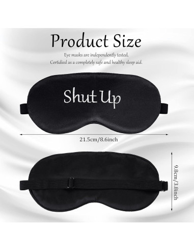 Geyoga 4 Piezas Máscaras de Ojos de Seda Ajustables para Dormir