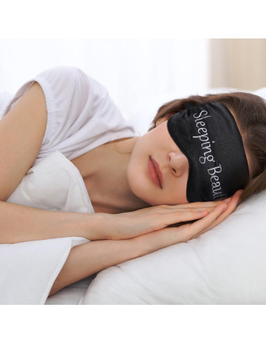 Geyoga 4 Piezas Máscaras de Ojos de Seda Ajustables para Dormir