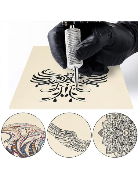 Piel de Práctica de Tatuaje Romlon 5Pcs 20.32x15.24cm Doble Cara