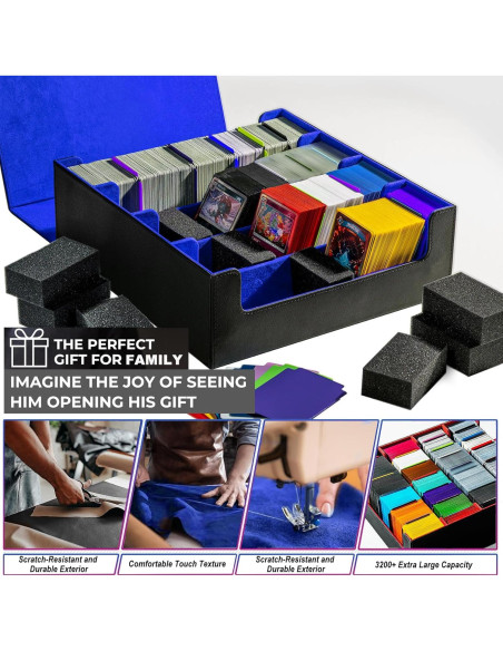 Caja de Almacenamiento de Cartas Trading ArtBoutiq 3200 - Negro/Azul