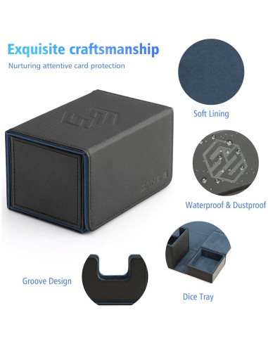 Caja de Barajas SANZIE con Bandeja de Dados Magnética 200+ Cartas