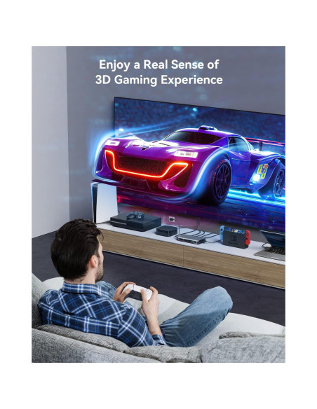 Conmutador HDMI 5 en 1 GANA 4K@60Hz con Control Remoto