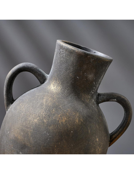 Jarrón de Cerámica Rústico SIDUCAL 18.5 cm 2 Asas Decorativo