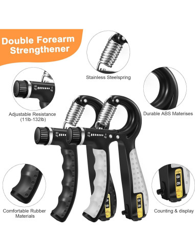 Kit de Fortalecimiento de Agarre Btfsoul - 8 Piezas Ajustables