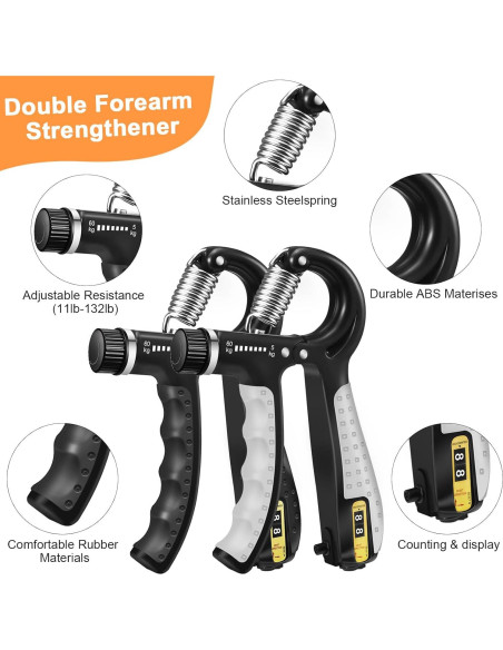 Kit de Fortalecimiento de Agarre Btfsoul - 8 Piezas Ajustables