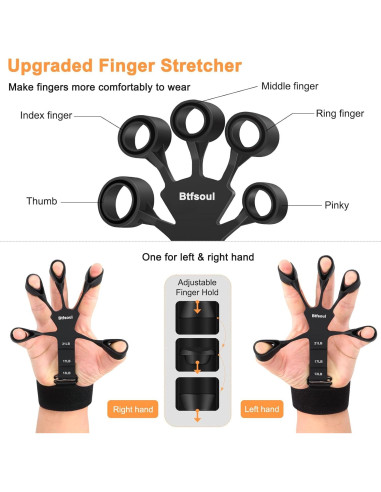 Kit de Fortalecimiento de Agarre Btfsoul - 8 Piezas Ajustables