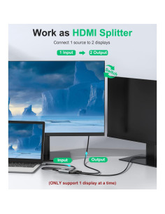 Conmutador HDMI 4K GANA Bidireccional 3 Puertos Aluminio 2