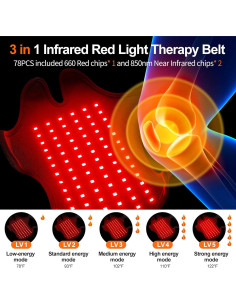 Cinturón de Terapia de Luz Roja Bnlei 300x280mm con Calor 2