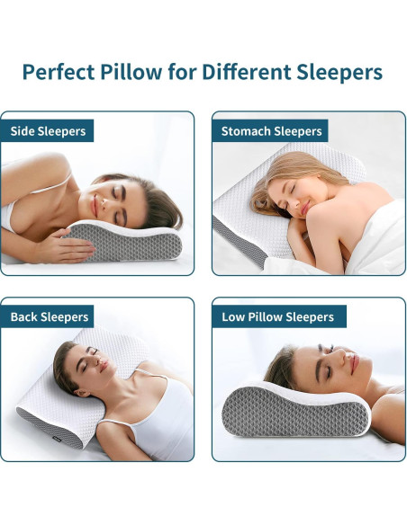 Almohada Cervical Polovo Espuma Viscoelástica 59.7x34.0 cm