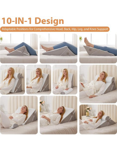 Juego de 3 almohadas en cuña BIEEZZK ajustables 22 cm 2