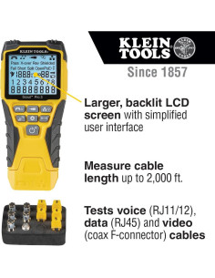 Kit de Prueba de Cables Klein Tools VDV501-851 para Ethernet y Coaxial 2