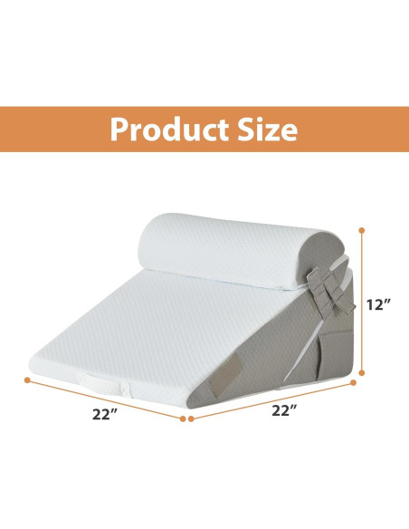 Juego de 3 almohadas en cuña BIEEZZK ajustables 22 cm