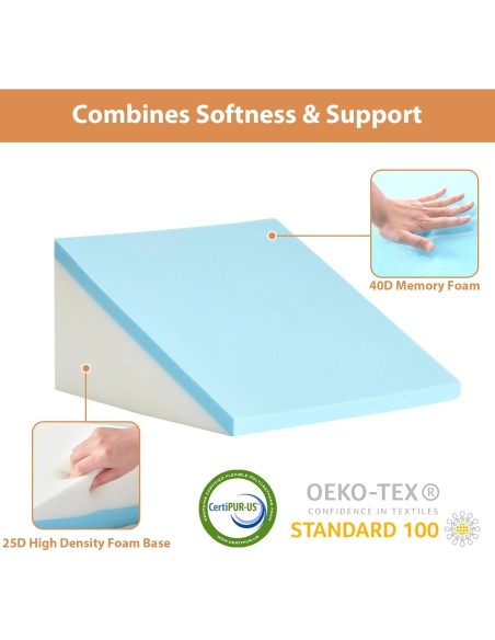 Juego de 3 almohadas en cuña BIEEZZK ajustables 22 cm