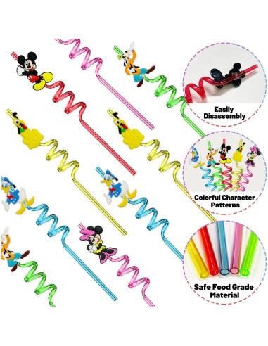 25 Pajitas Reutilizables de Ratón Einponny con Cepillos