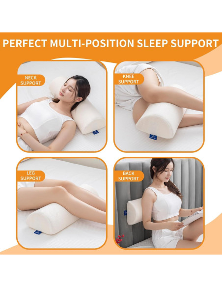 Almohada de rodilla viscoelástica AAAini blanca 47x20 cm