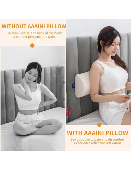 Almohada de rodilla viscoelástica AAAini blanca 47x20 cm