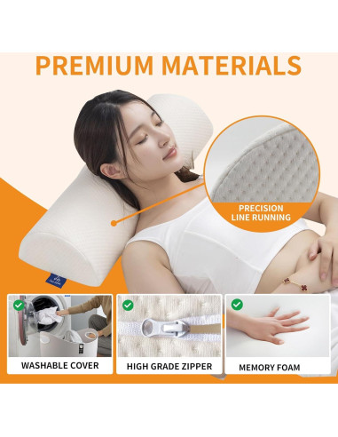 Almohada de rodilla viscoelástica AAAini blanca 47x20 cm