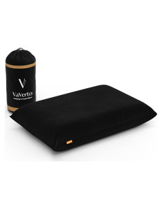 Almohada de Viaje Vaverto Negra - Espuma de Memoria 45x30cm