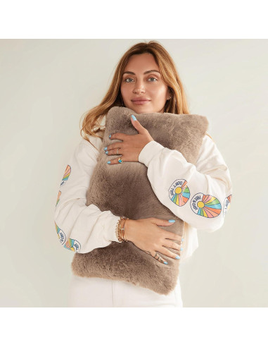 Almohada Lumbar UnHide Squish 25x45 cm Piel Sintética Mocha