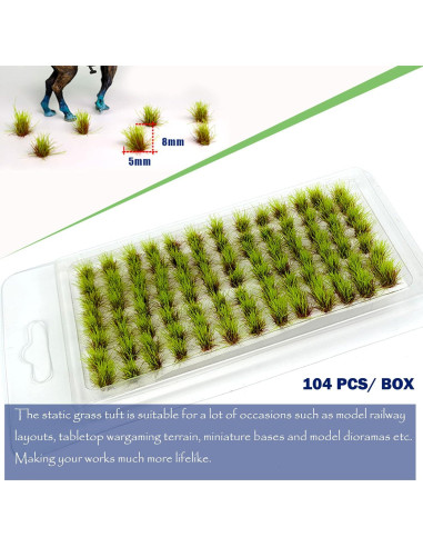 Kit 208 PCS Hierba Estática Wodima para Dioramas 25.4x20.3 cm