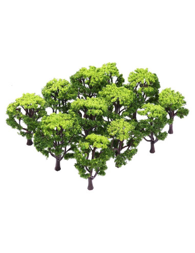 12 Árboles Miniatura Verdes FOMIYES 10 cm para Diorama