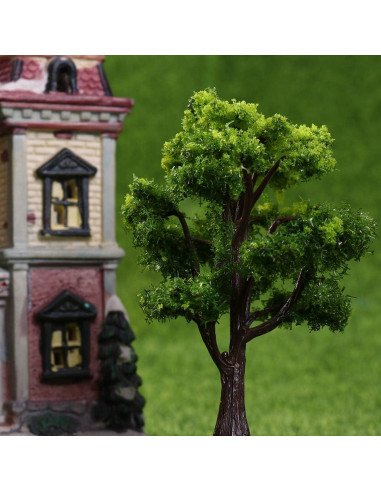 12 Árboles Miniatura Verdes FOMIYES 10 cm para Diorama