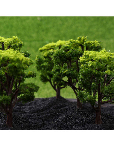 12 Árboles Miniatura Verdes FOMIYES 10 cm para Diorama