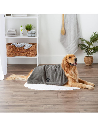Toalla de Baño para Mascotas Bone Dry Microfibra 104x60 cm Gris