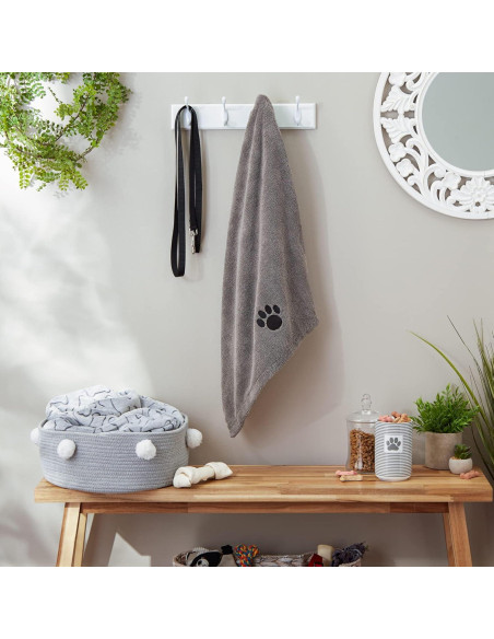 Toalla de Baño para Mascotas Bone Dry Microfibra 104x60 cm Gris