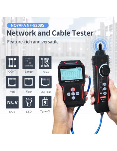 Probador de Cable de Red NOYAFA NF-8209S con PoE y LED 2