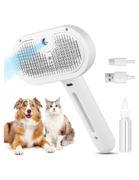 Cepillo de vapor para gatos FourSeas 3 en 1 con spray