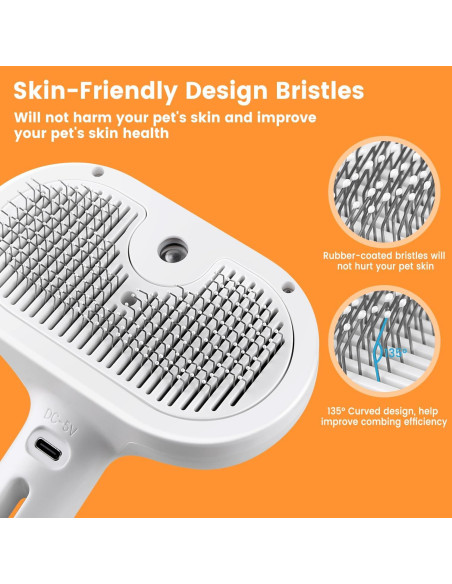 Cepillo de vapor para gatos FourSeas 3 en 1 con spray