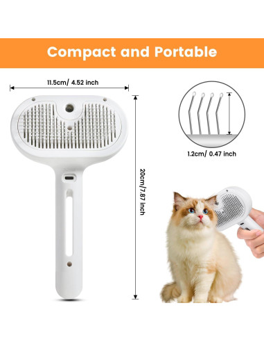 Cepillo de vapor para gatos FourSeas 3 en 1 con spray