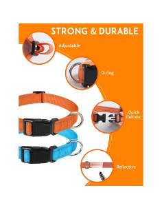 Collar Ajustable para Perros PaiPaitek 20-68 cm Reflectante 2
