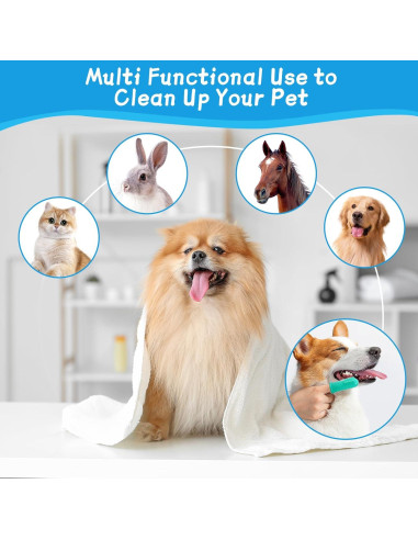 Guantes de Aseo para Mascotas ROBATUN Azul 2-en-1 Silicona