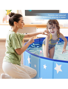 Piscina Plegable para Perros Mandla 32" Azul PVC 2