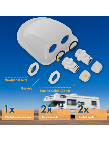 Paquete de 2 Glandes de Entrada de Cable Solar Restmo IP68