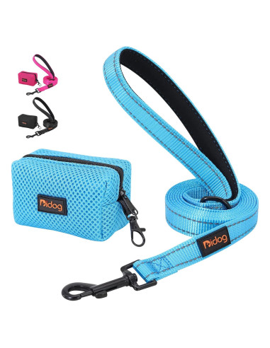 Correa Reflectante Didog de Nylon 182 cm con Dispensador Azul