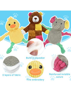 5 Juguetes para Perros LECHONG Squeaky y Crinkle 10cm 2