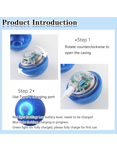 Bola Interactiva para Perros KoovDem 5,2 cm Recargable