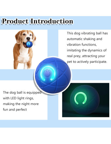 Bola Interactiva para Perros KoovDem 5,2 cm Recargable