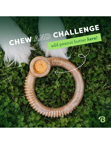 Benebone Anillo Masticable Duradero para Perros Mediano Tocino