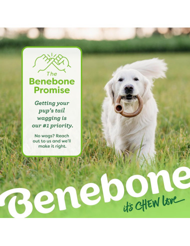 Benebone Anillo Masticable Duradero para Perros Mediano Tocino