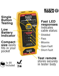 Probador de Cable LAN Klein Tools VDV526-100 con LED 2