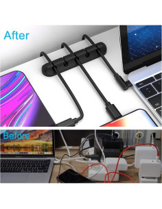 Organizador de Cables INCHOR 2 Paquetes Clips Adhesivos Negro 2