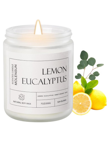 Vela Aromática Molensun Eucalipto Limón 198 g - Regalo Día de la Madre